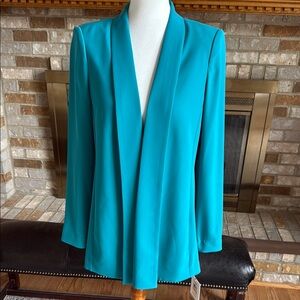 Calvin Klein Blue Blazer Modern Open-Front Design